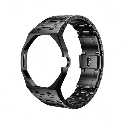 Eiche Pop Schwarz Stahl Silikonarmband