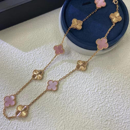[Solara Jewelry ]KLEEBÜTE 10 MOTIVE  LASER PINK MOP-HALSKETTE