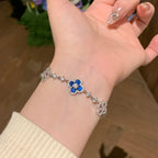 [Solara Jewelry ]CLOVER 5 MOTIF PINK BLUE RED WHITE BRACELET