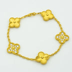 [Solara Jewelry ]KLEEBRAUM ARMBAND 5 MOTIVE GOLD DIAMANT