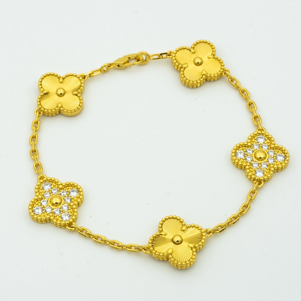 [Solara Jewelry ]クローバー ブレスレット 5モチーフ ゴールド ダイヤモンド