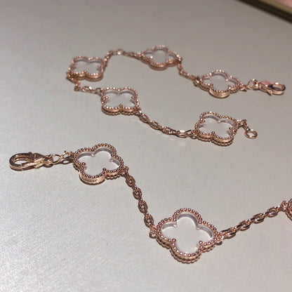 [Solara Jewelry ]CLOVER 5 MOTIV BERGKRISTALL ROSÉGOLD ARMBAND