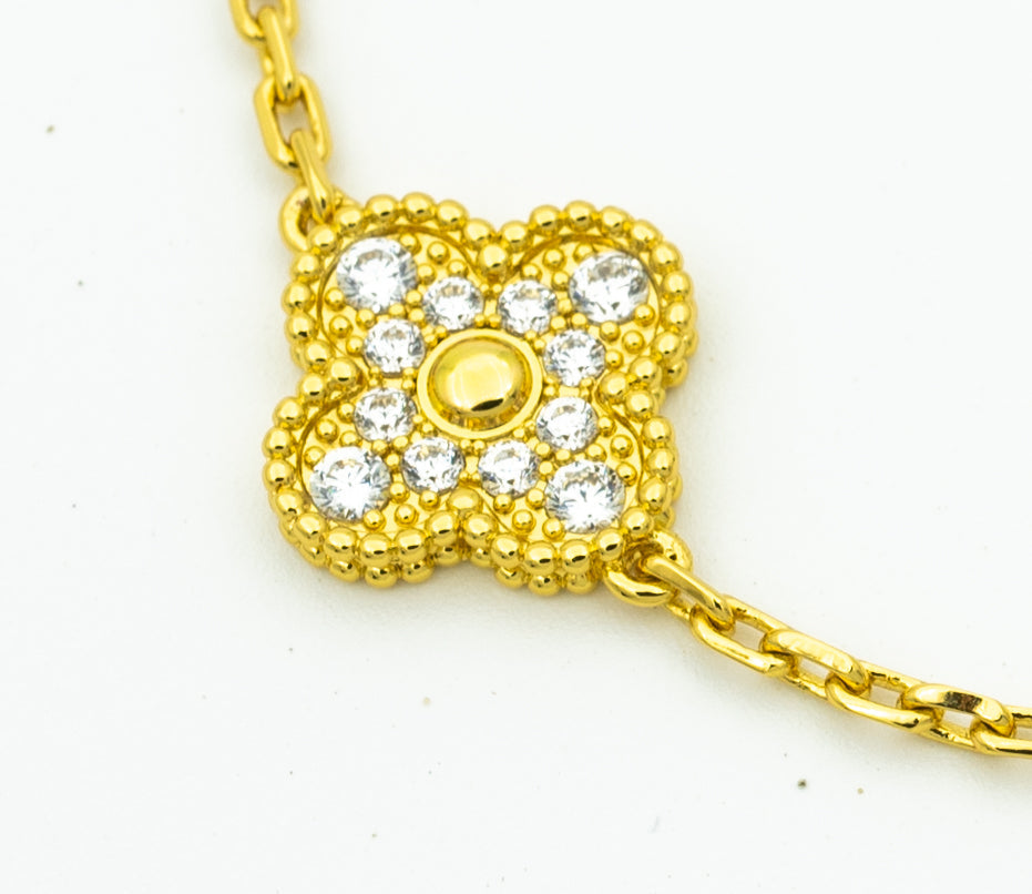 [Solara Jewelry ]クローバー ブレスレット 5モチーフ ゴールド ダイヤモンド
