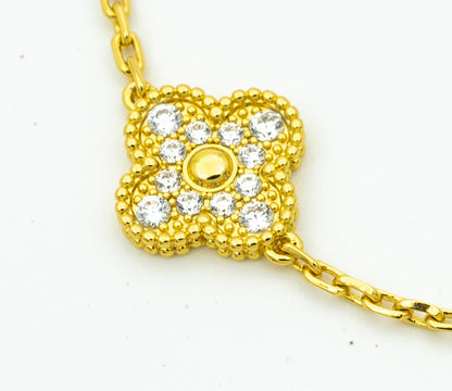 [Solara Jewelry ]クローバー ブレスレット 5モチーフ ゴールド ダイヤモンド