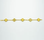 [Solara Jewelry ]KLEEBRAUM ARMBAND 5 MOTIVE GOLD DIAMANT