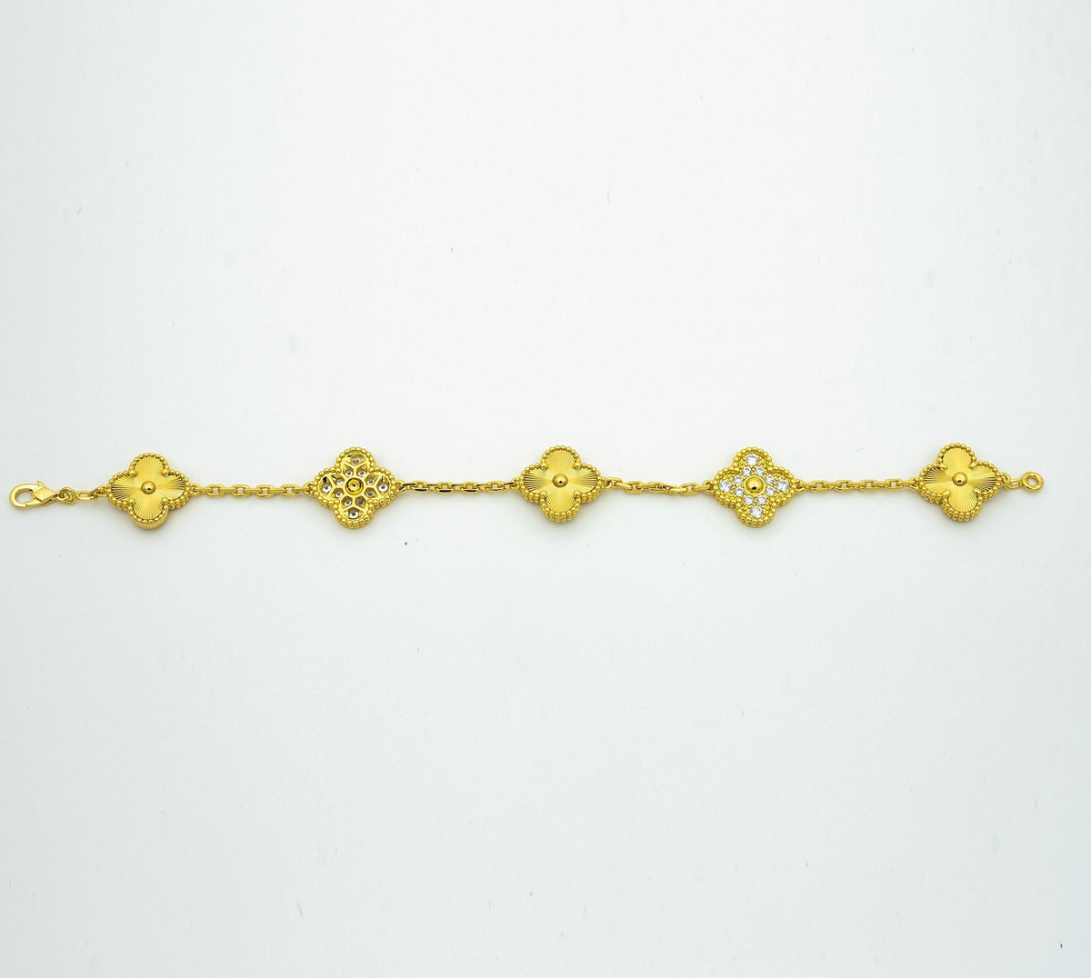 [Solara Jewelry ]クローバー ブレスレット 5モチーフ ゴールド ダイヤモンド