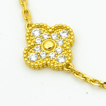 [Solara Jewelry ]クローバー ブレスレット 5モチーフ ゴールド ダイヤモンド