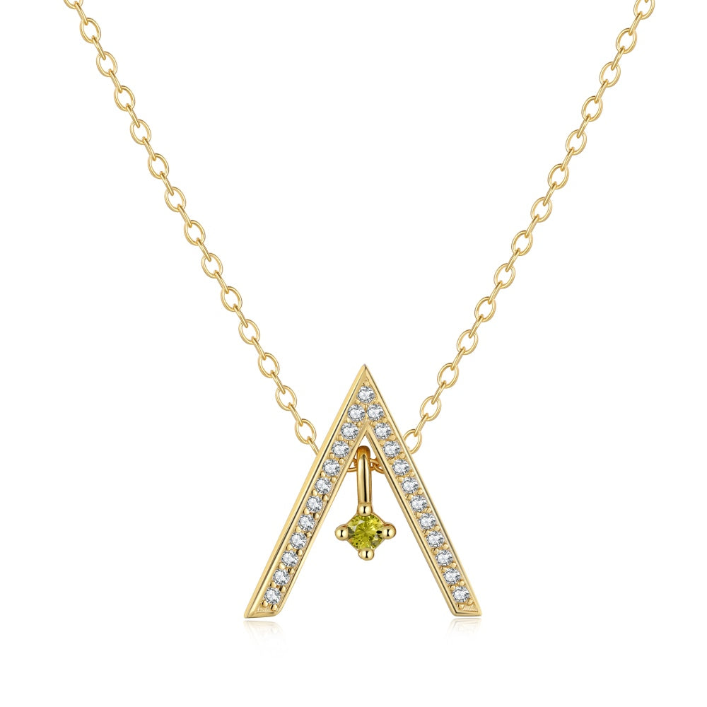 [Solara Jewelry ]Funkelnde "A"-förmige Halskette