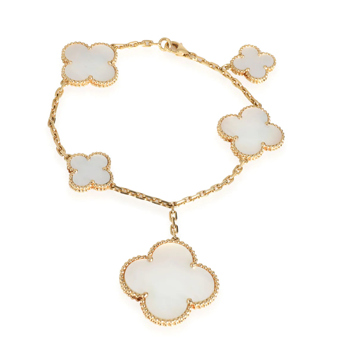 [Solara Jewelry ]マジッククローバーMOPゴールドブレスレット5モチーフ