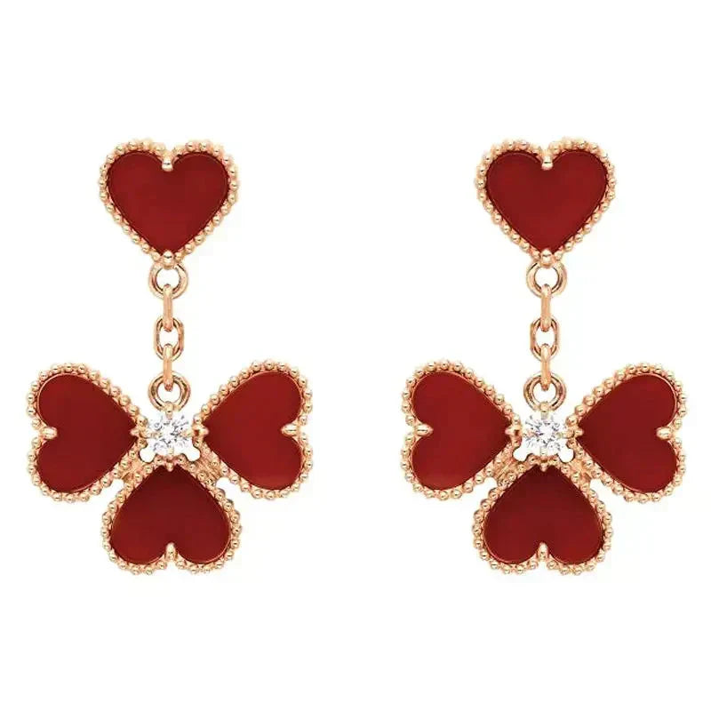 [Solara Jewelry ]SWEET CLOVER CARNELIAN EARRINGS