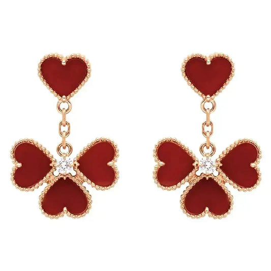 [Solara Jewelry ]スウィートクローバー カーネリアン イヤリング