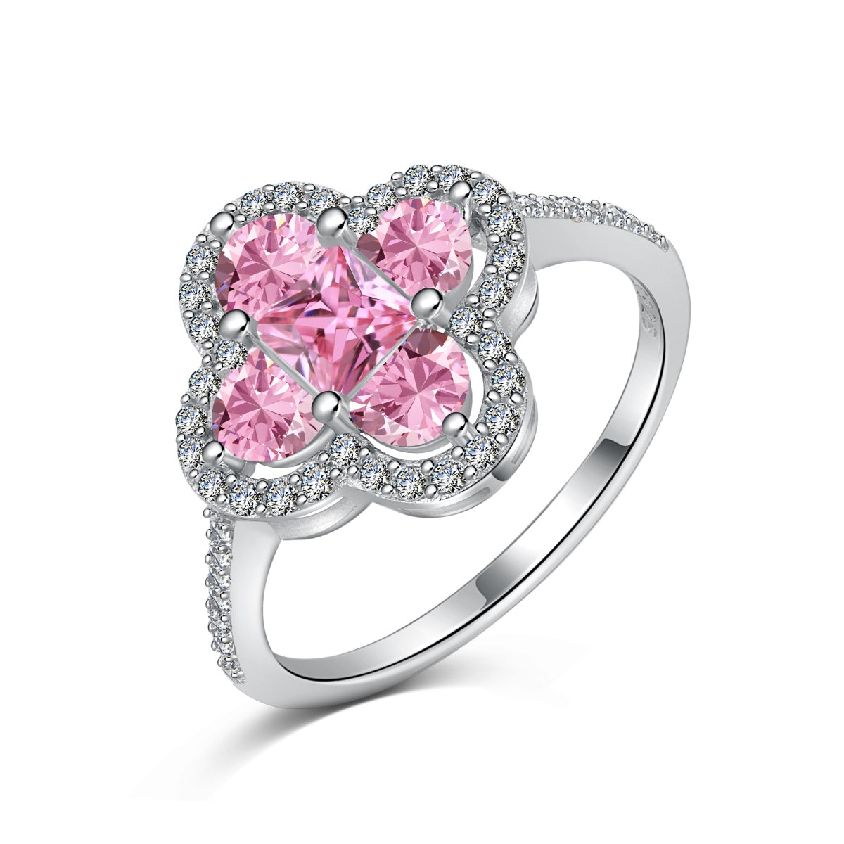 [Solara Jewelry ]Luxurious Eternity Flower Shape Banquet Ring