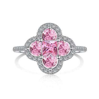 [Solara Jewelry ]Luxurious Eternity Flower Shape Banquet Ring