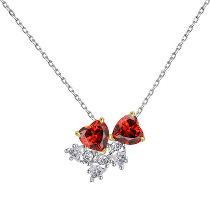 [Solara Jewelry ]Zierliche rote Herz Halskette