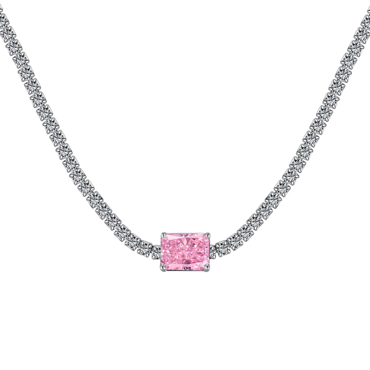 [Solara Jewelry ]2.0 Karat aufwendige Halskette mit Smaragdschliff
