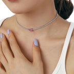 [Solara Jewelry ]2.0 Karat aufwendige Halskette mit Smaragdschliff