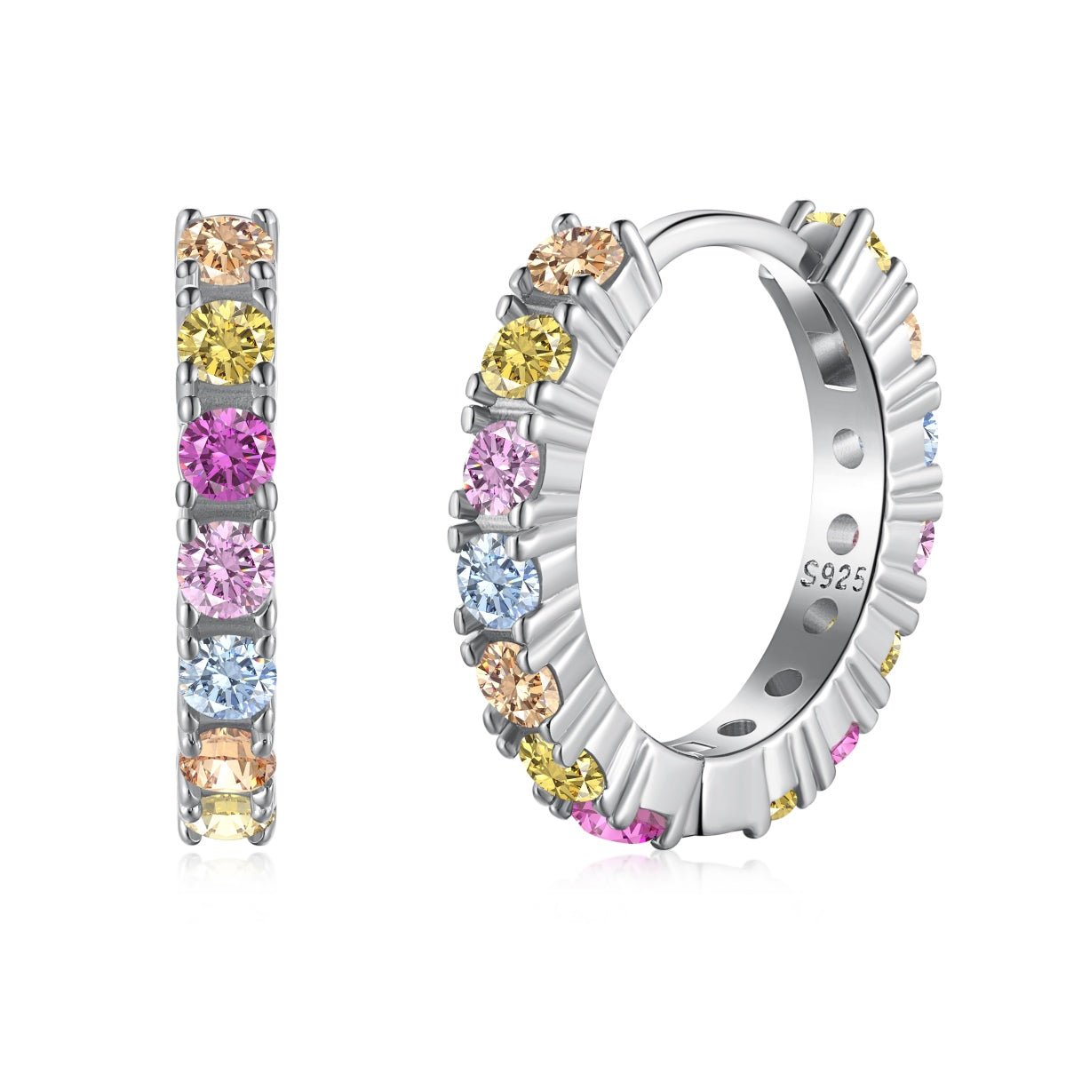[Solara Jewelry ]ラディアント カラフル ラウンドカットピアス
