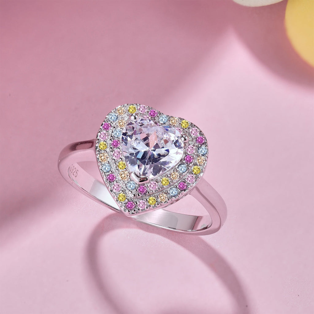 [Solara Schmuck ]Zarter, überschwänglicher herzförmiger Ehering