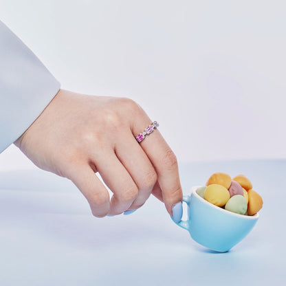 [Solara Jewelry ]ユニークでカラフルなエメラルドカットのパーティリング