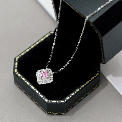 [Solara Jewelry ]Funkelnde Halskette mit Asscher-Schliff