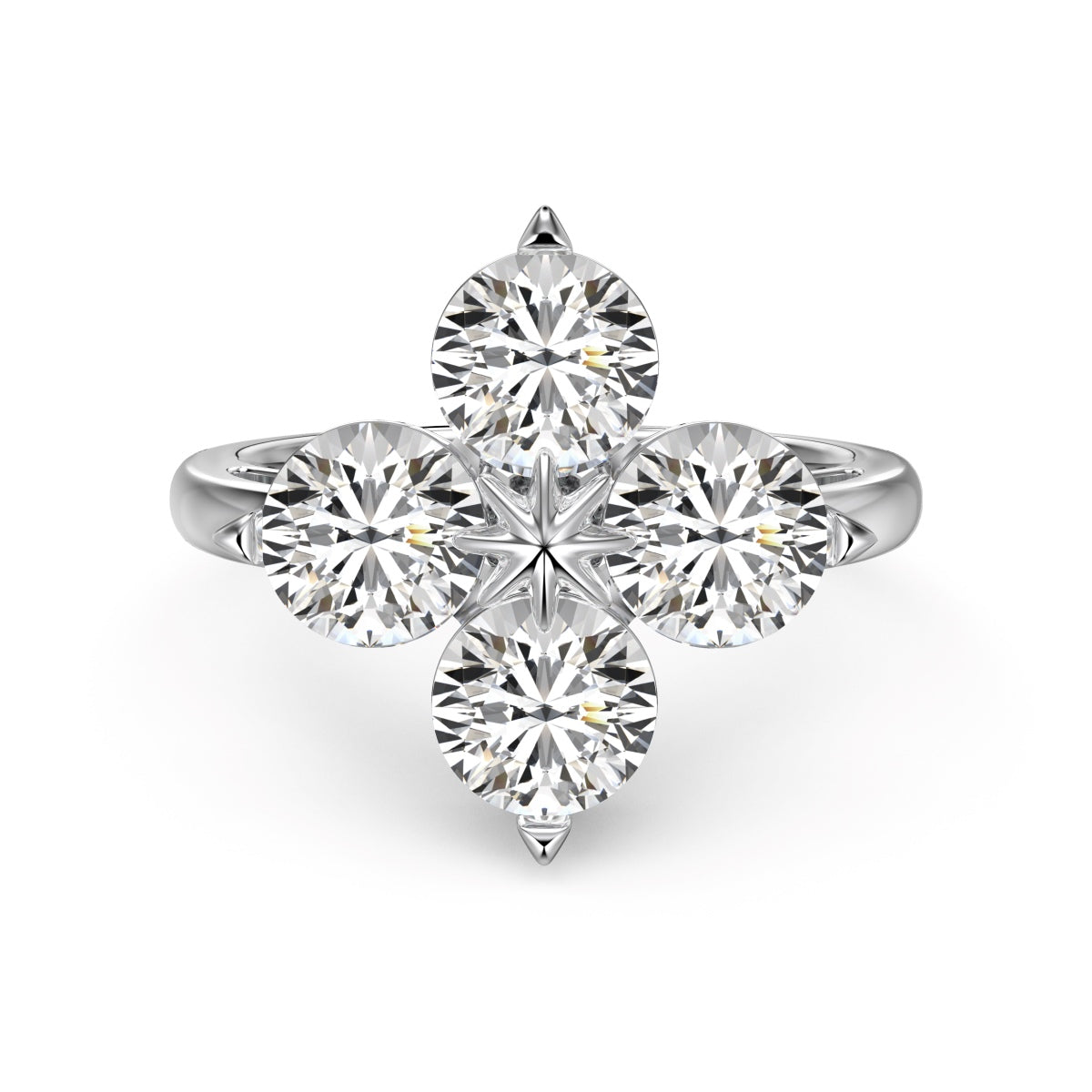 [Solara Jewelry ]Four-Leaf Clover Eight-Pointed Star Ring