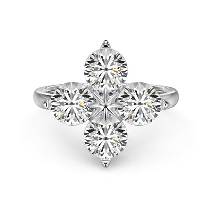 [Solara Jewelry ]Four-Leaf Clover Eight-Pointed Star Ring