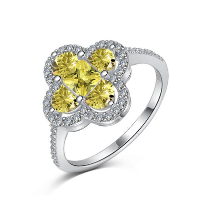 [Solara Jewelry ]Luxurious Eternity Flower Shape Banquet Ring