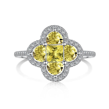 [Solara Jewelry ]Luxurious Eternity Flower Shape Banquet Ring