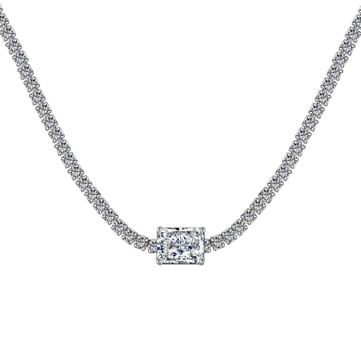 [Solara Jewelry ]2.0 Karat aufwendige Halskette mit Smaragdschliff