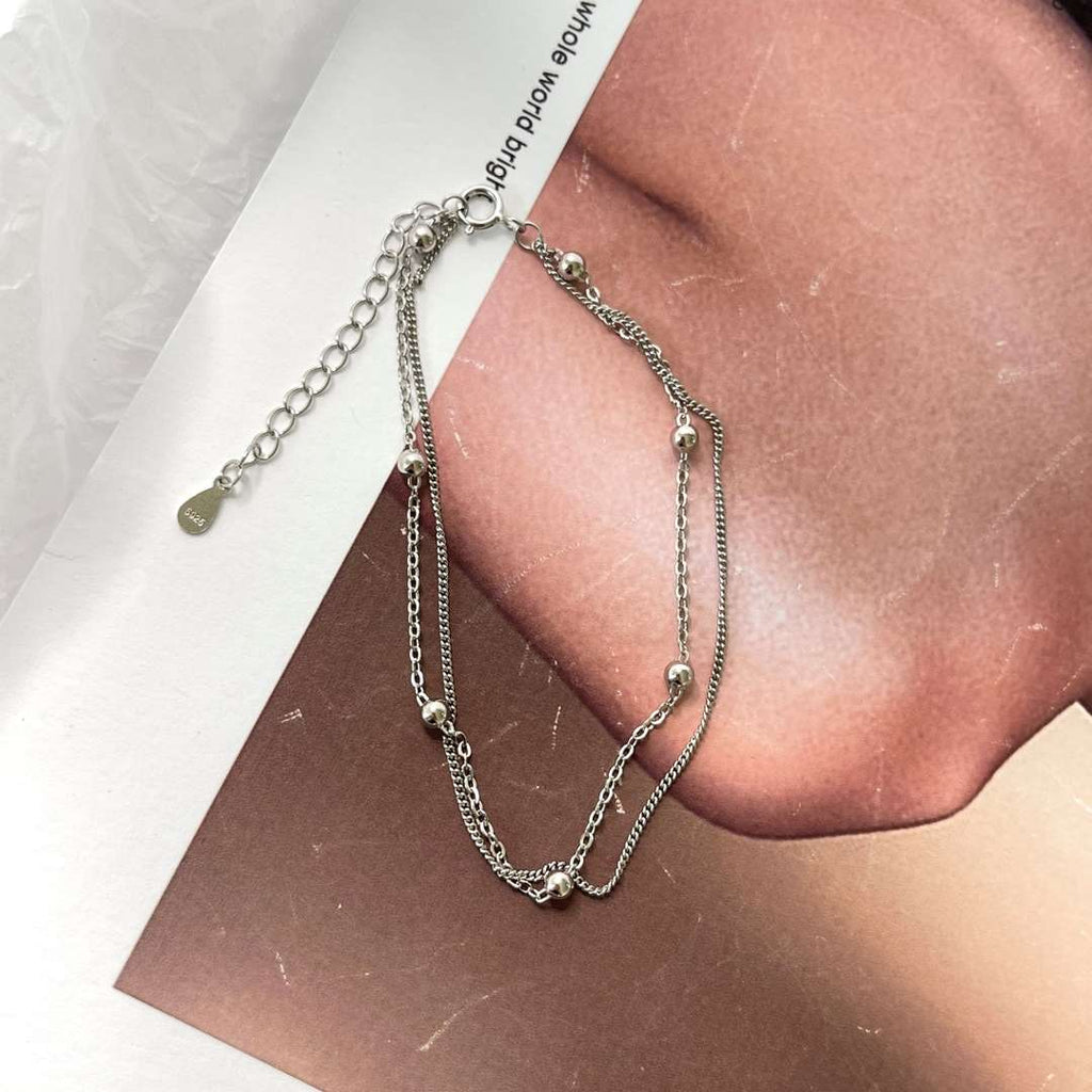 [Solara Jewelry ]繊細なビーズ二連ブレスレット