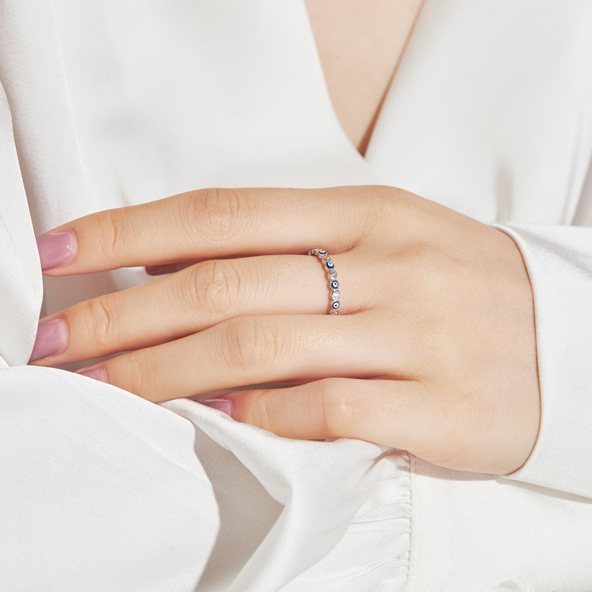 [Solara Schmuck] Funkelnder lebendiger runder Alltagsring