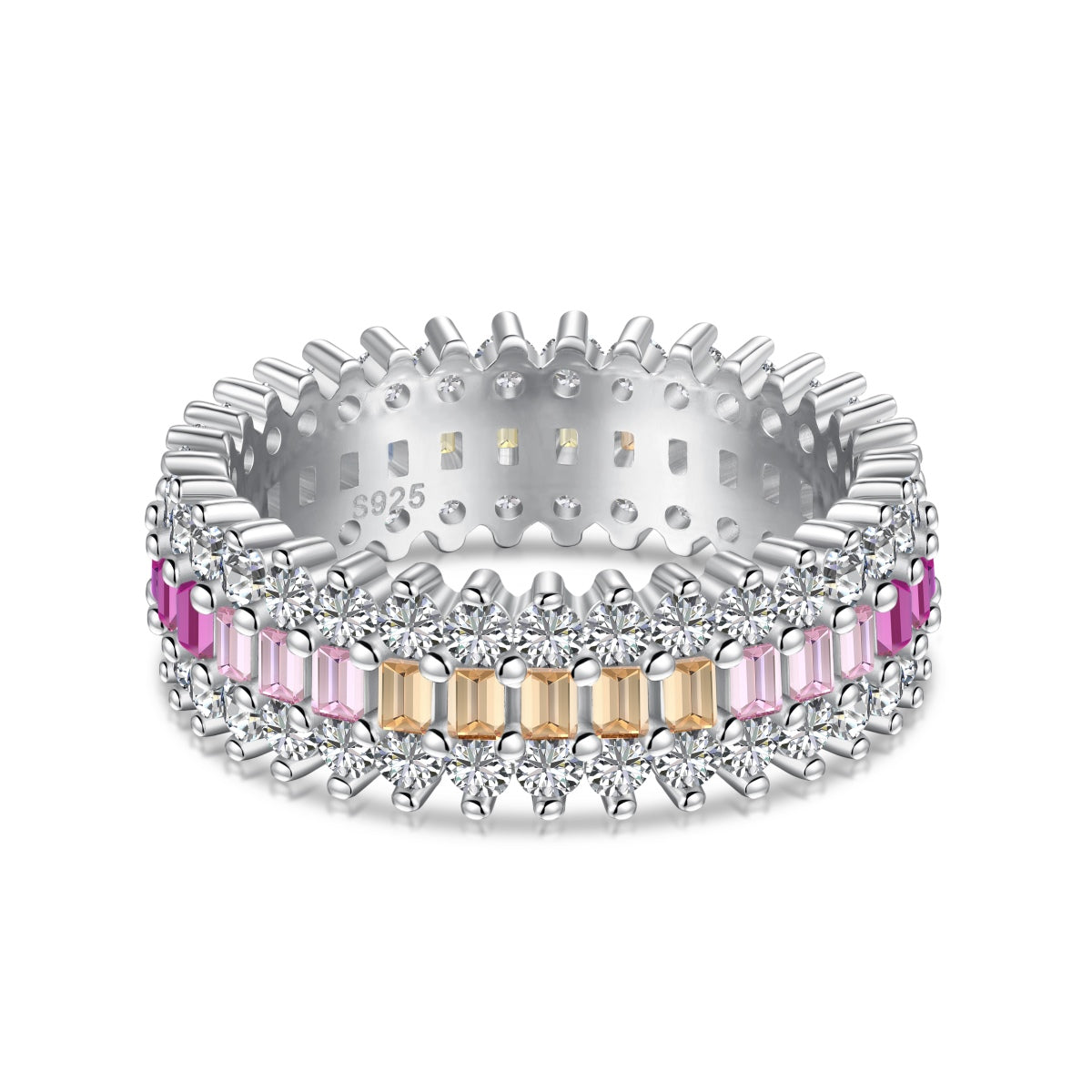 [Solara Jewelry ]Verzierter farbenfroher Radiant-Schliff Alltagsring