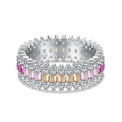 [Solara Jewelry ]Verzierter farbenfroher Radiant-Schliff Alltagsring
