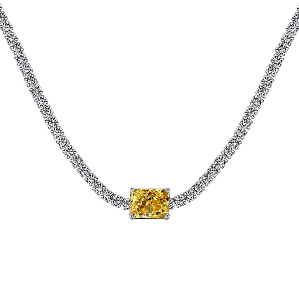 [Solara Jewelry ]2.0 Karat aufwendige Halskette mit Smaragdschliff