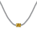 [Solara Jewelry ]2.0 Karat aufwendige Halskette mit Smaragdschliff