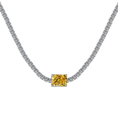 [Solara Jewelry ]2.0 Karat aufwendige Halskette mit Smaragdschliff