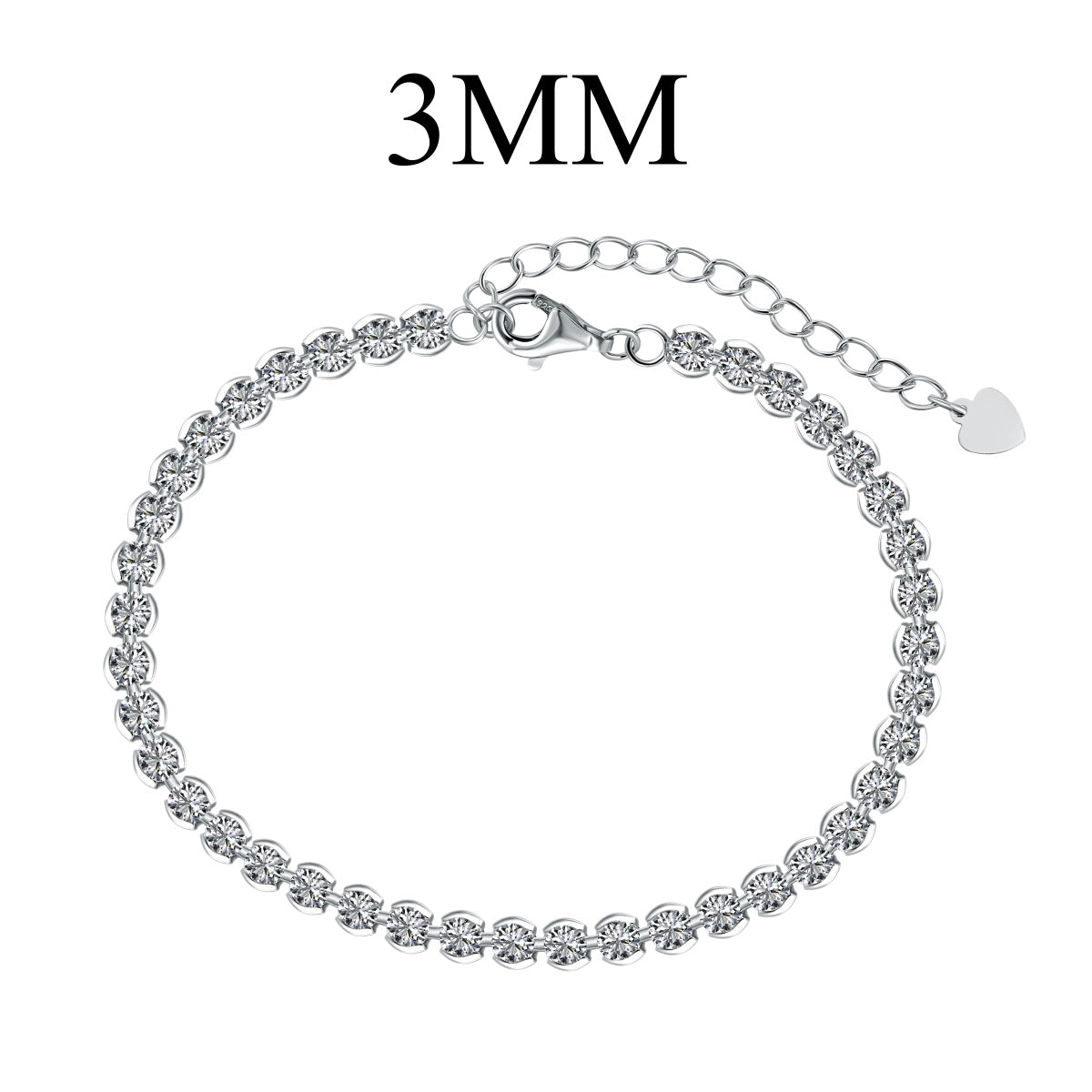 [Solara Jewelry] Verschnörkeltes, funkelndes rundgeschliffenes Alltagsarmband