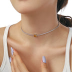 [Solara Jewelry ]2.0 Karat aufwendige Halskette mit Smaragdschliff