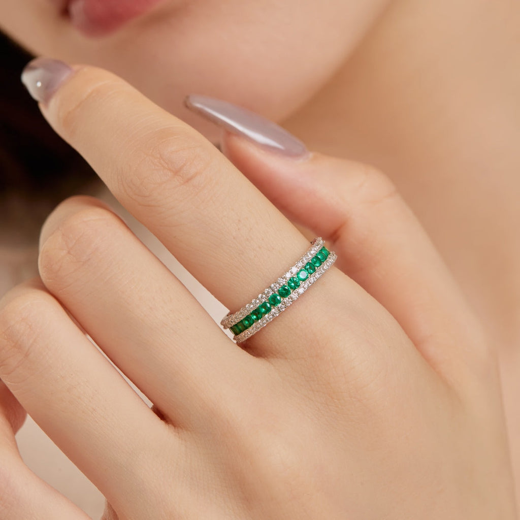 [Solara Jewelry ]Delicate Colorful Round Cut Daily Ring