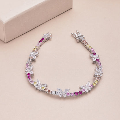 [Solara Jewelry ]Verziertes, farbenfrohes Schmetterlings-Armband mit Rundschliff für jeden Tag