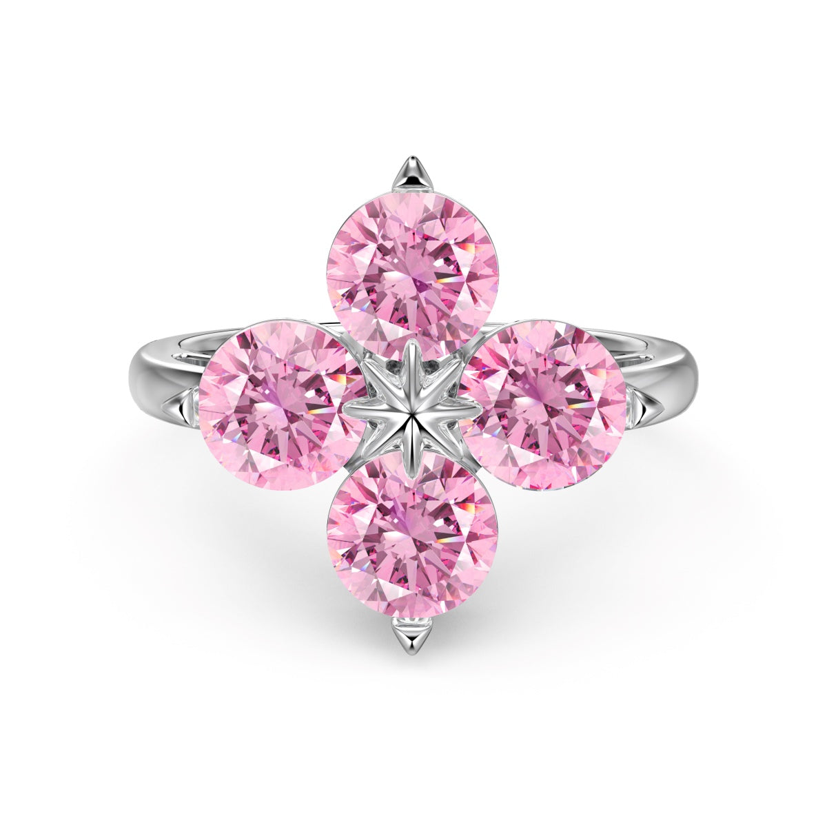 [Solara Jewelry ]Four-Leaf Clover Eight-Pointed Star Ring