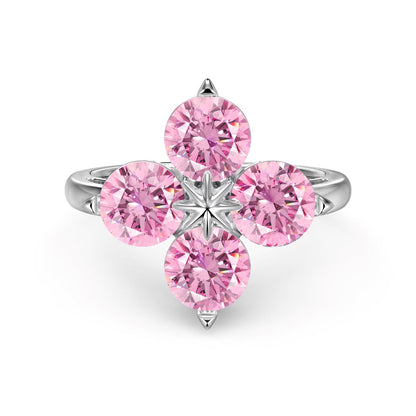 [Solara Jewelry ]Four-Leaf Clover Eight-Pointed Star Ring