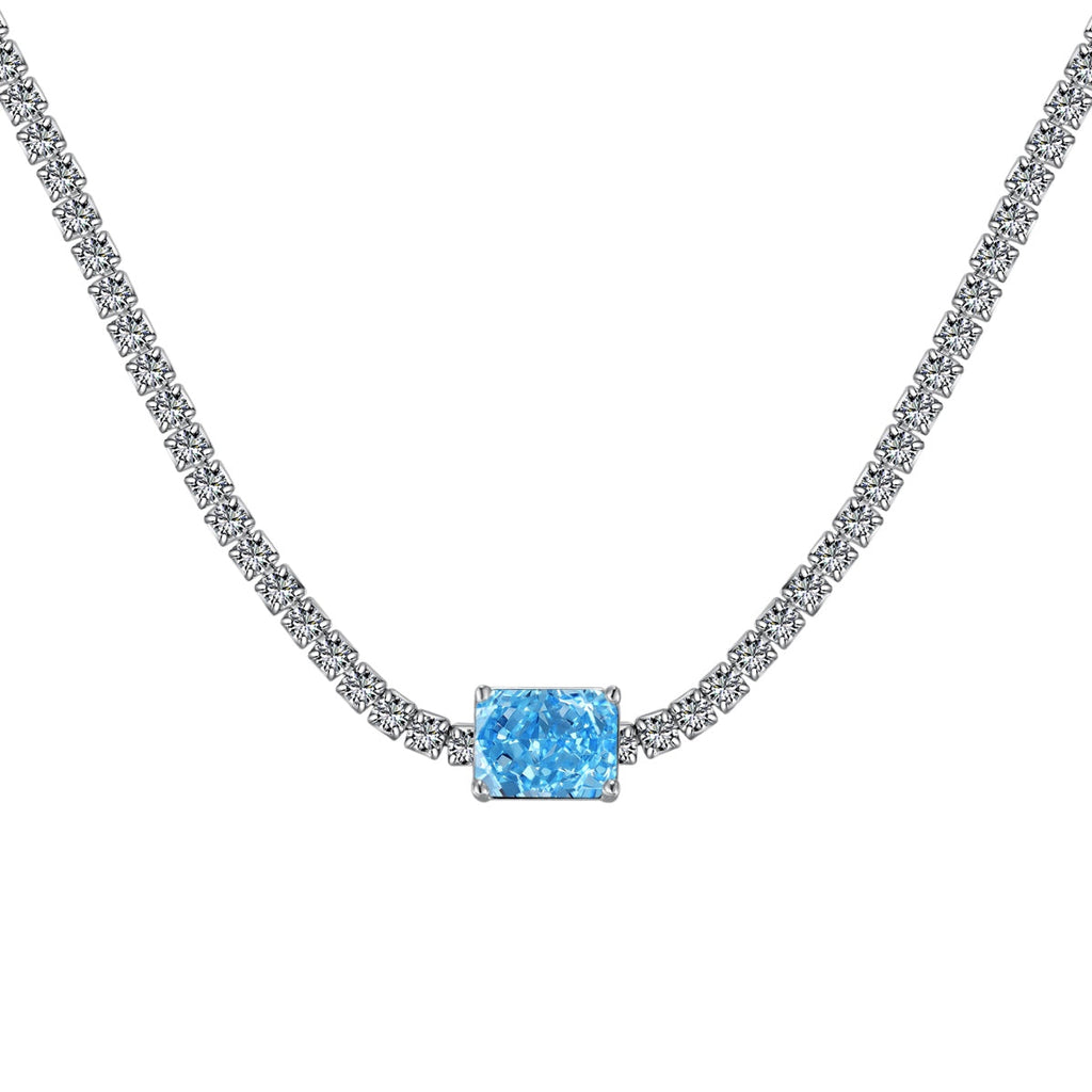 [Solara Jewelry ]2.0 Karat aufwendige Halskette mit Smaragdschliff