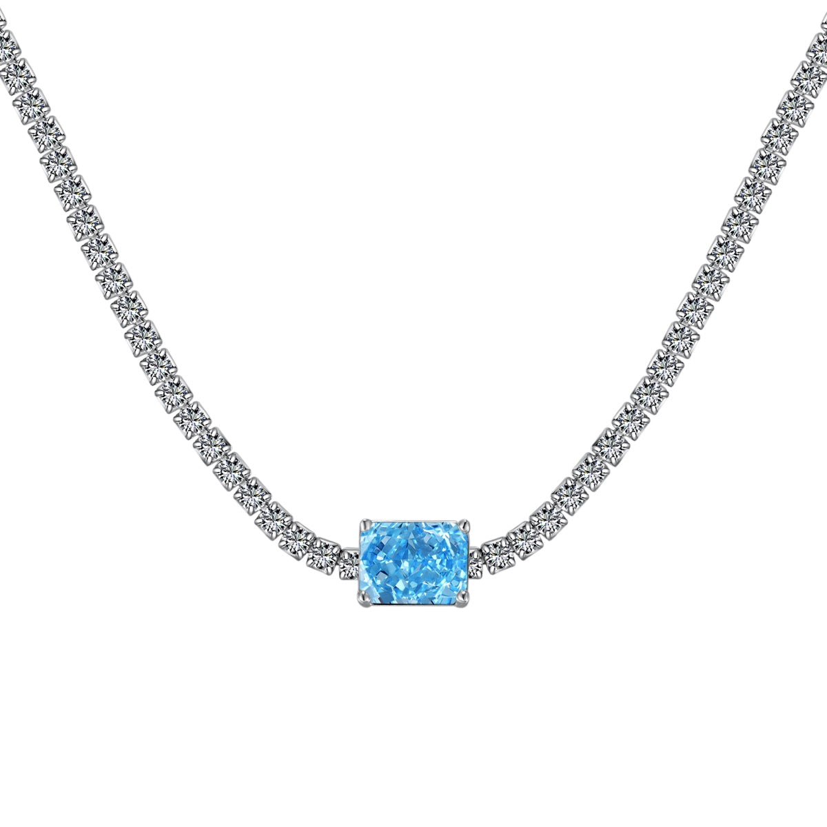 [Solara Jewelry ]2.0 Karat aufwendige Halskette mit Smaragdschliff