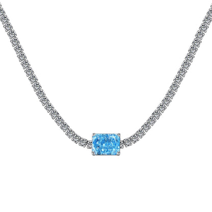 [Solara Jewelry ]2.0 Karat aufwendige Halskette mit Smaragdschliff