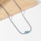 [Solara Jewelry ]2.0 Karat aufwendige Halskette mit Smaragdschliff