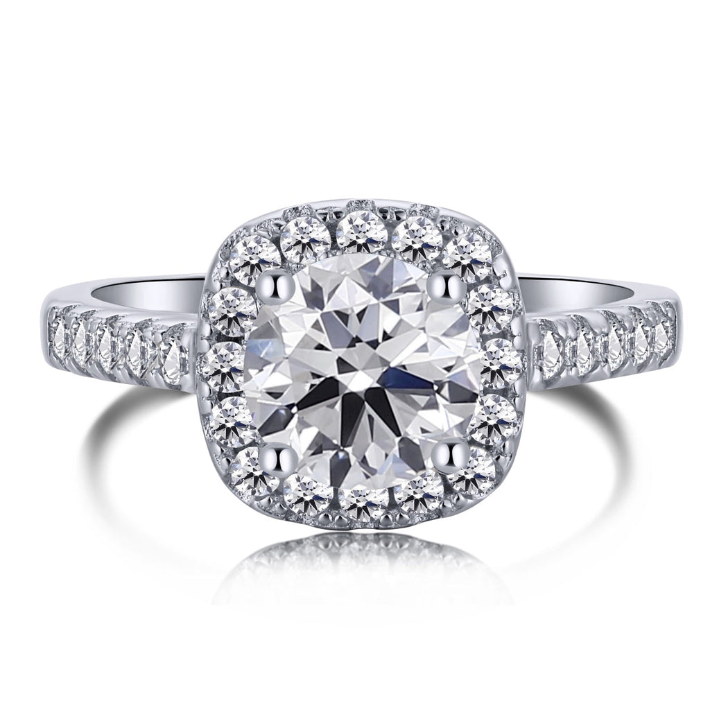[Solara Jewelry] 輝く高貴なラウンドカット ウェディングリング
