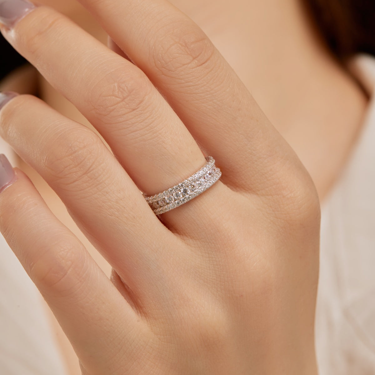 [Solara Jewelry ]Delicate Colorful Round Cut Daily Ring