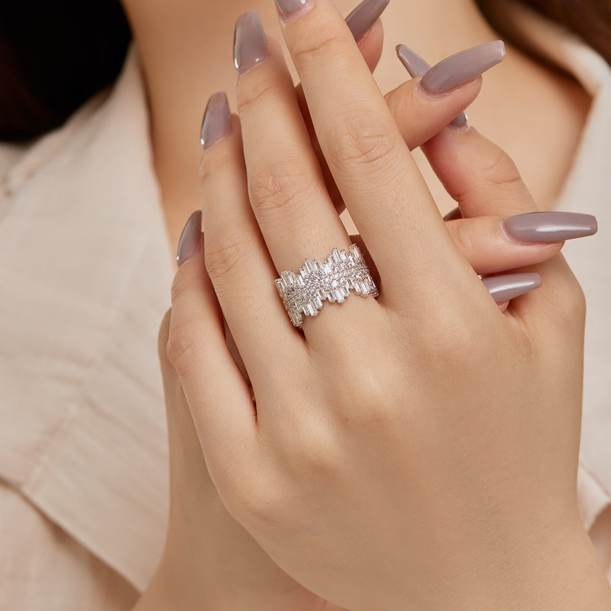 [Solara Jewelry ]Luxurious Colorful Radiant Cut Daily Ring