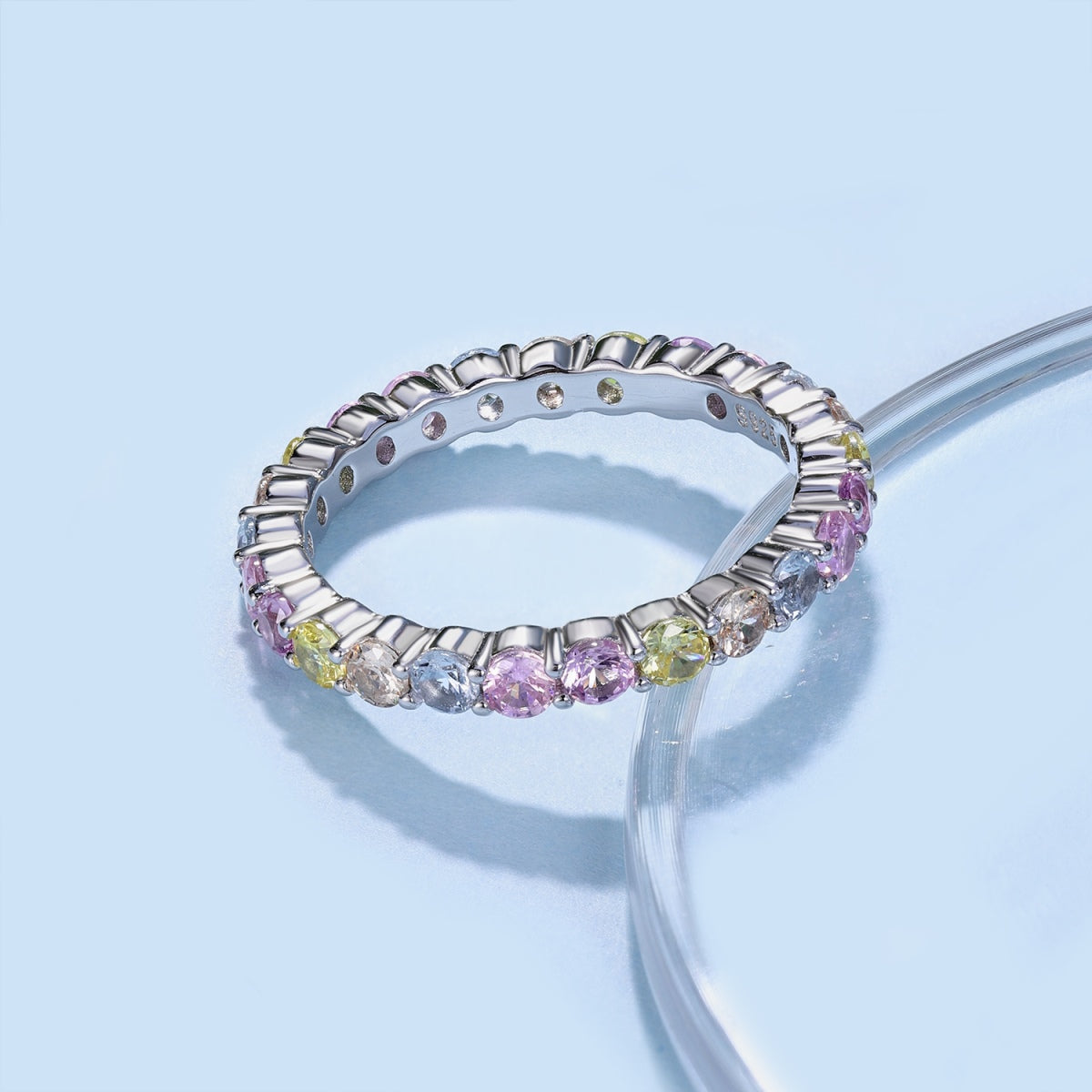 [Solara Schmuck ]Funkelnder, strahlender Partyring mit Rundschliff